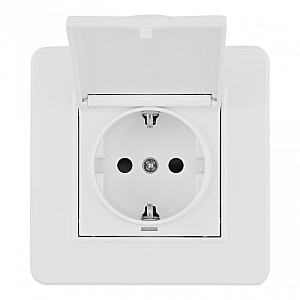Комплект розетки с/з и шторками, защитной крышкой и рамкой Arte Milano SET16-1-41-1 white