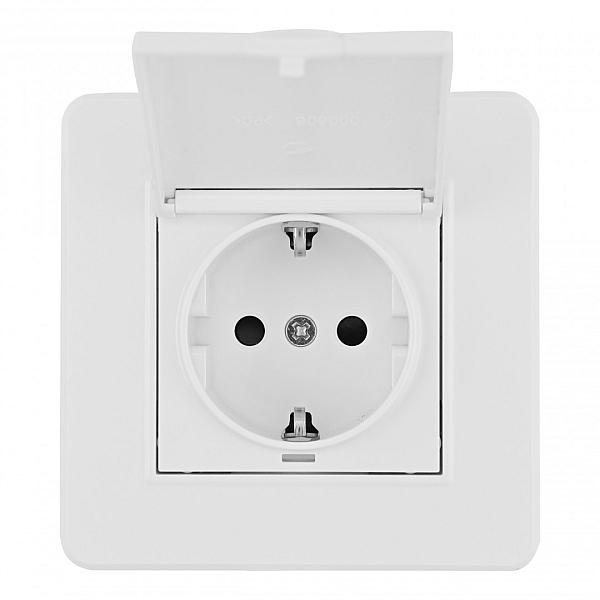 Комплект розетки с/з и шторками, защитной крышкой и рамкой Arte Milano SET16-1-41-1 white