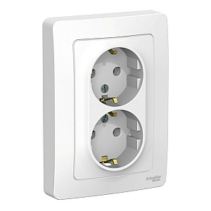 Розетка 2-ая с/з без шторок, 16А, 250В Systeme Electric Blanca внутр Бел BLNRS001021