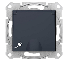 Розетка Schneider Electric Sedna с з/к со шторками и крышкой 16A 250V SDN3100570