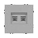 Розетка компьютерная двойная софт-тач никель Arlight SCT-MPC2-SFPL-IS (2хRJ-45, CAT6) 059451(1)
