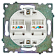 Розетка компьютерная 2-местная RJ-45 (механизм) Stekker GLS00-7109-01 Катрин, белый 50003