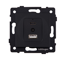 Розетка USB A+C 20W, черный матовый Kollinger REA-037BM для Aspekt, Eleganz, Reflex