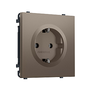 Комплект механизма электрической розетки SIGMA Темная бронза матовый 50Hz 2P+E с/з 16A-250V QUANT PRO Ambrella Volt MS636010 (SP6360, PR141)