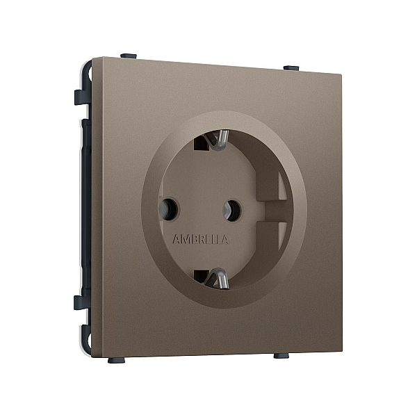 Комплект механизма электрической розетки SIGMA Темная бронза матовый 50Hz 2P+E с/з 16A-250V QUANT PRO Ambrella Volt MS636010 (SP6360, PR141)