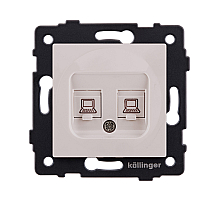 Розетка двойная Ethernet RJ45 Cat.6, кашемир матовый Kollinger REA-019CM для Aspekt, Eleganz, Reflex