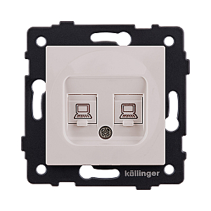Розетка двойная Ethernet RJ45 Cat.6, кашемир матовый Kollinger REA-019CM для Aspekt, Eleganz, Reflex