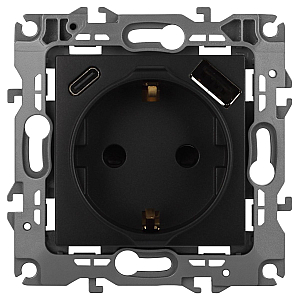 Розетка со шторками с USB type-A+C Эра 12-4108-05 Б0067707