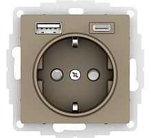 Розетка 16А с USB A+C (5В/2,4А/3 А, 2х5В/1,5А) Systeme Electric AtlasDesign ATN000532