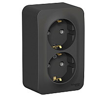 Розетка 2-ая с/з без шторок 16А, 250В, изолир. Пластина Systeme Electric Blanca наруж Антрацит BLNRA010216