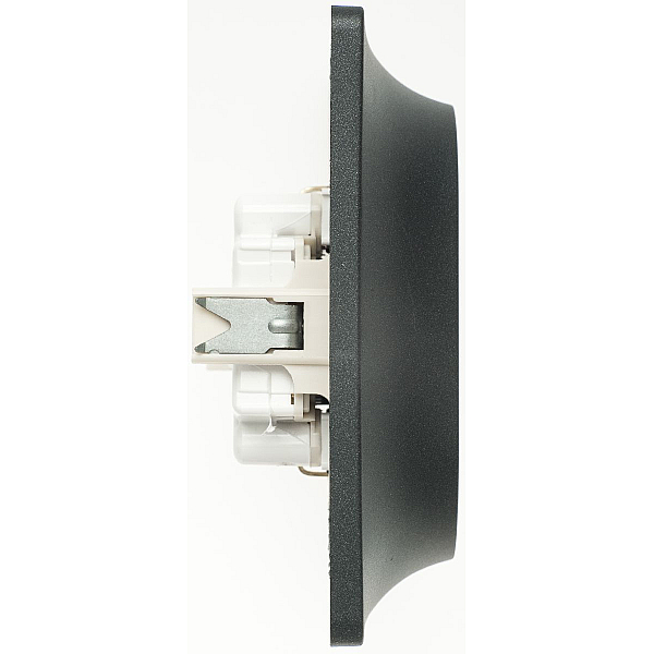 Розетка двойная 2К+З Systeme Electric Glossa 16A 250V со шторками антрацит GSL000726