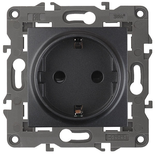 Розетка ЭРА Elegance 2P E Schuko со шторками 16A 250V 14-2102-05 Б0034276