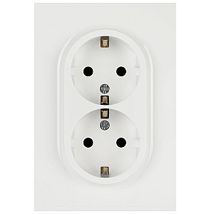 Розетка Эра Arktik 16-2105-01 двойная с заземлением 2X2P+E Schuko со шторками 16А-250В белый Б0070454