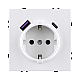 Розетка штепсельная SCHUKO 16A/250 В с USB A+C 20W, белый матовый Kollinger Eclipse EC-016WH