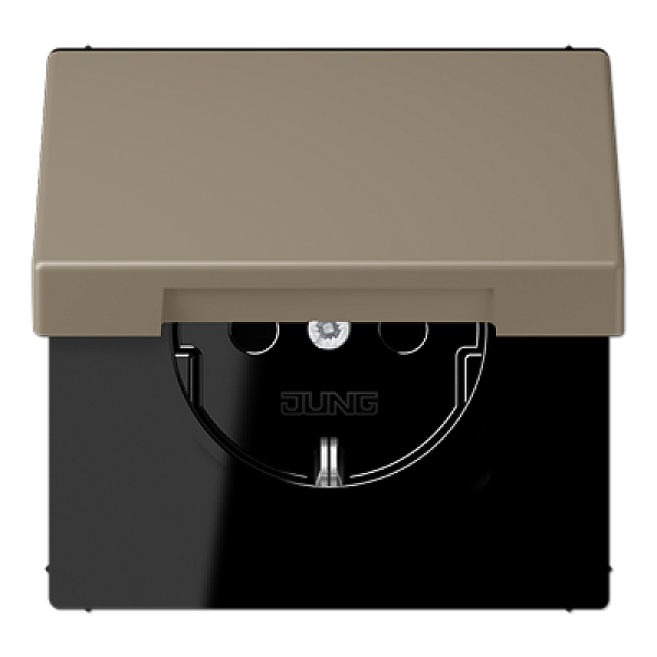 Розетка 2K+З с крышкой Jung LC1520BFKL242