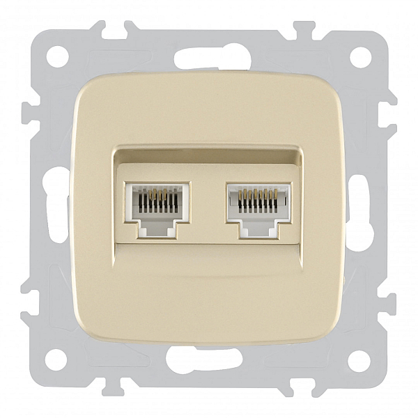 Розетка телефонная RJ11 + компьютерная RJ45 Arte Milano 205.44-1.shampan