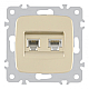 Розетка телефонная RJ11 + компьютерная RJ45 Arte Milano 205.44-1.shampan