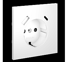 Накладка для розетки с заземлением и защитными шторками, с USB A+C Voltum S70 (белый матовый) VLS001002