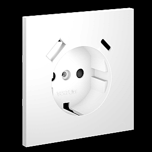 Накладка для розетки с заземлением и защитными шторками, с USB A+C Voltum S70 (белый матовый) VLS001002