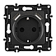 Розетка с заземлением, шторками + 2 USB Arte Milano 217.47-1.black