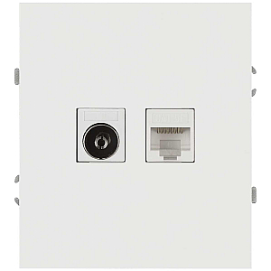 Розетка ЭРА Arktik 16-3110-01 комбинированная RJ45+TV белый Б0070494