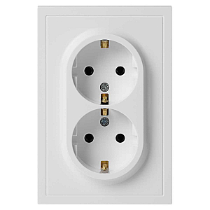 Розетка Эра Galaxy 15-2105-08 с заземлением двойная 2X2P+E Schuko со шторками IP20 16А-250В белый матовый Б0070711