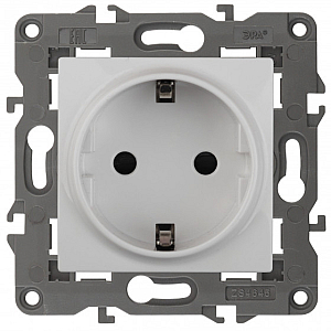 Розетка ЭРА Elegance 2P E Schuko со шторками 16A 250V 14-2102-01 Б0034272