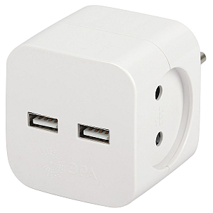 Разветвитель электрический Эра SP-2-USB-W Б0049531