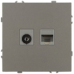 Розетка Эра Galaxy 15-3110-07 комбинированная RJ45+TV IP20 титан Б0070788