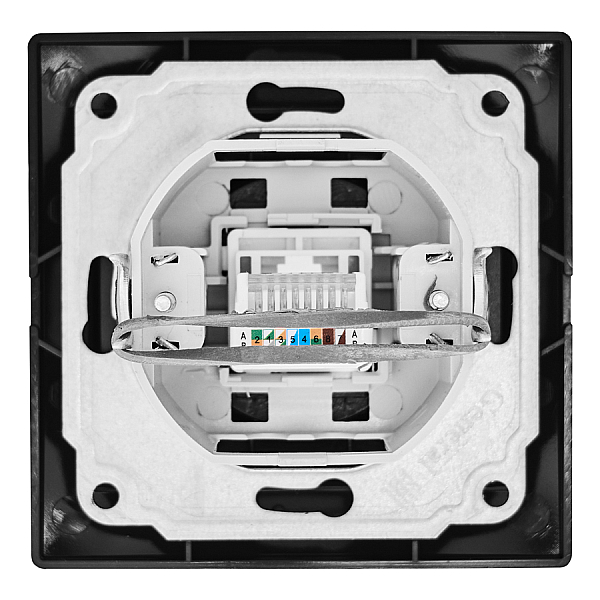 Розетка компьютерная RJ45 скрытой установки IP20, черная 'Дельта' General 477330