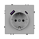 Розетка зк со шторками с USB тип А+С софт-тач никель Arlight SCT-MUAC-SFPL-IS (250V, 16A) 059445(1)