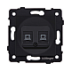 Розетка двойная Ethernet RJ45 Cat.6, черный матовый Kollinger REA-019BM для Aspekt, Eleganz, Reflex