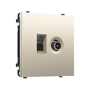 Комплект механизма розетки компьютерной + TV оконечной SIGMA Шёлк RJ-45 Ambrella Volt MS552510 (SP5525, PR195)