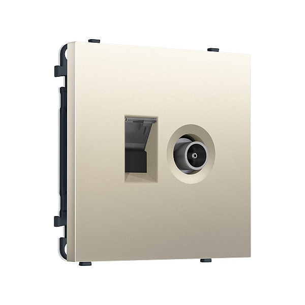Комплект механизма розетки компьютерной + TV оконечной SIGMA Шёлк RJ-45 Ambrella Volt MS552510 (SP5525, PR195)