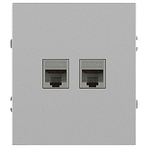 Розетка Эра Arktik 16-3108-03 информационная двойная 2XRJ45 алюминий Б0070486