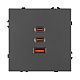 USB Розетка тип А+С+С софт-тач серый базальт Arlight SCT-MUACC-SFPL-FC-GR (65W, QC3) 061837(1)