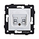 Розетка двойная Ethernet RJ45 Cat.6, белый Kollinger REA-019WH для Aspekt, Eleganz, Reflex