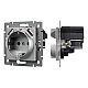 Механизм розетки с USB зарядкой Arlight SCT-MUAA-PL-GR-V (250V, 16A) 049820