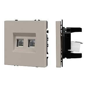 Розетка компьютерная двойная софт-тач кашемир Arlight SCT-MPC2-SFPL-CA (2хRJ-45, CAT6) 059450(1)
