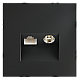 Розетка телевизионная встраиваемая Voltum S70 TV+RJ45 кат. 6, (графит) VLS060707
