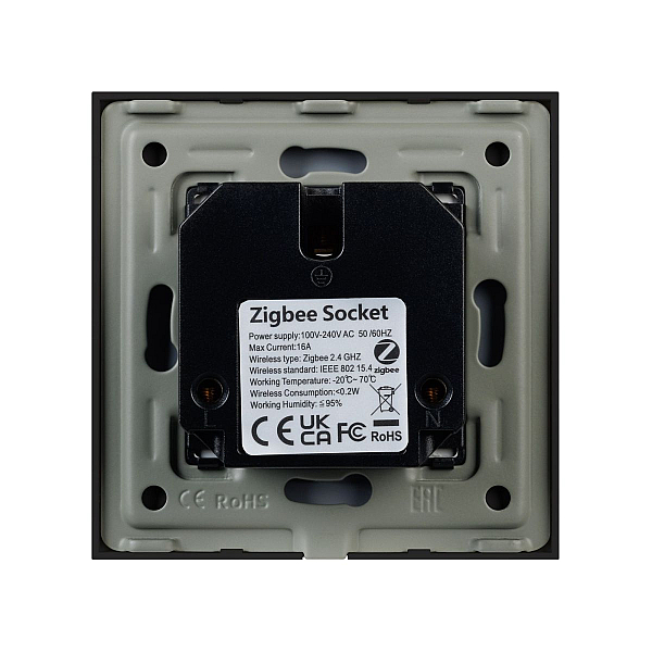 Розетка электрическая с Zigbee управлением Arlight SCT-OMALI-EUZB1-PL-BK (240V, 16A, Zigbee) 050216