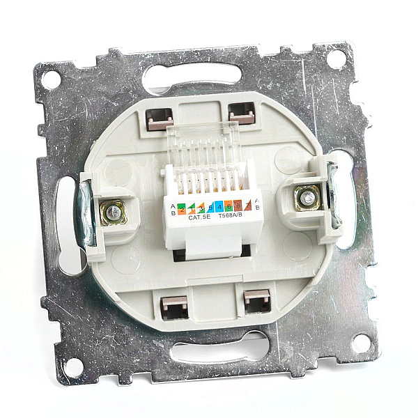 Розетка компьютерная RJ-45 Stekker Катрин шоколад GLS00-7107-04 49023