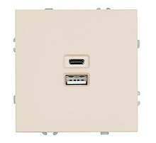 Розетка 2-местная USB + Type C (механизм) Stekker Эмили 250В 20W RST10-5115-08 кашемир soft touch 49905