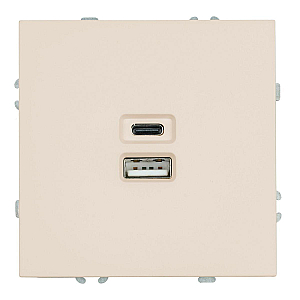 Розетка 2-местная USB + Type C (механизм) Stekker Эмили 250В 20W RST10-5115-08 кашемир soft touch 49905