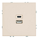 Розетка 2-местная USB + Type C (механизм), Stekker, 250В, 20W Эмили, RST10-5115-08, кашемир, soft touch 49905