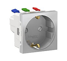 Розетка Schneider Electric Unica New Modular с/з со шторками 16A 250V NU305730