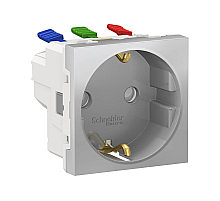 Розетка Schneider Electric Unica New Modular с/з со шторками 16A 250V NU305730