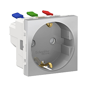 Розетка Schneider Electric Unica New Modular с/з со шторками 16A 250V NU305730