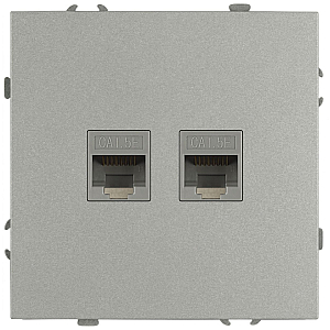 Розетка Эра Galaxy 15-3108-03 информационная двойная 2XRJ45 IP20 алюминий Б0070760