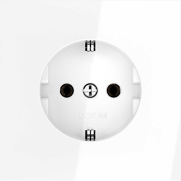Розетка встраиваемая Voltum S70 с заземлением 16А, (белый глянцевый) VLS040101
